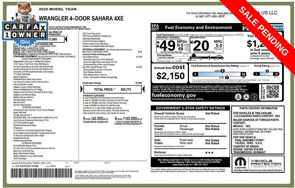 2025 Jeep Wrangler 4xe Sahara 4xe