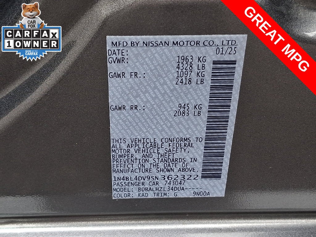 2025 Nissan Altima SV FWD