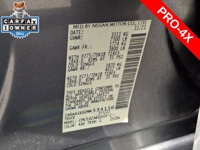 2021 Nissan TITAN Crew Cab PRO-4X 4x4