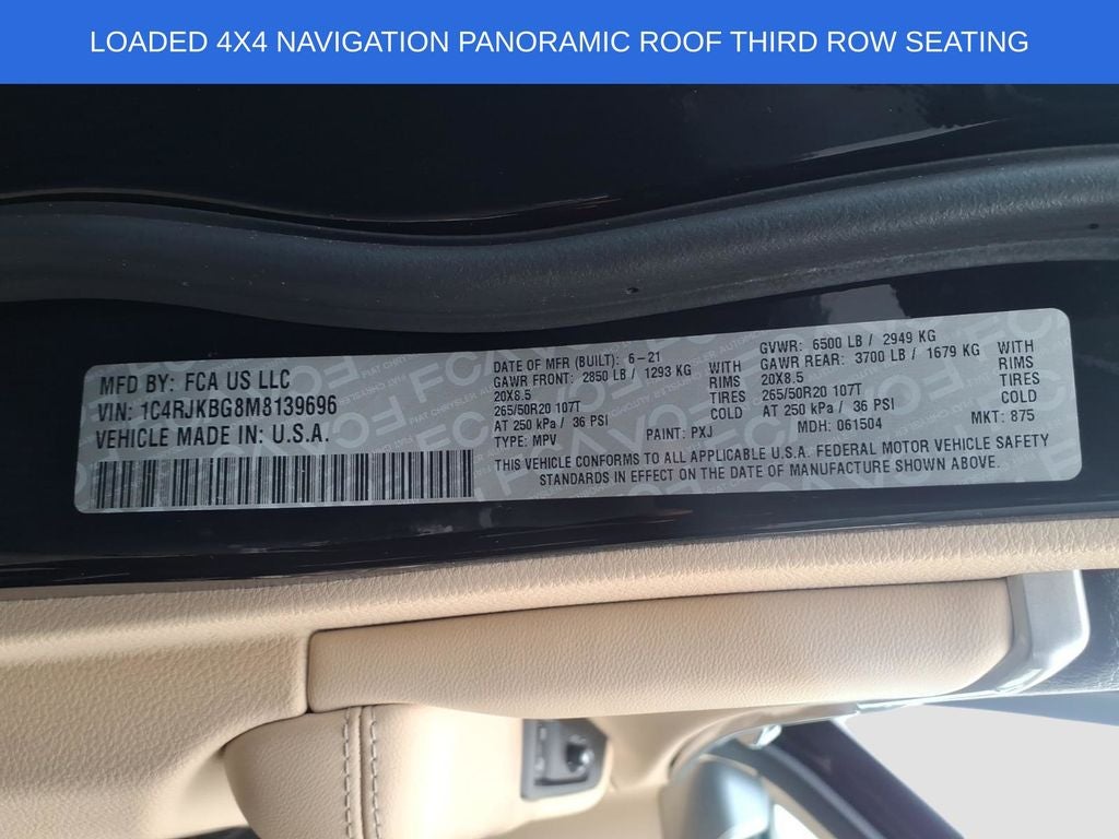 2021 Jeep Grand Cherokee L Limited SUNROOF