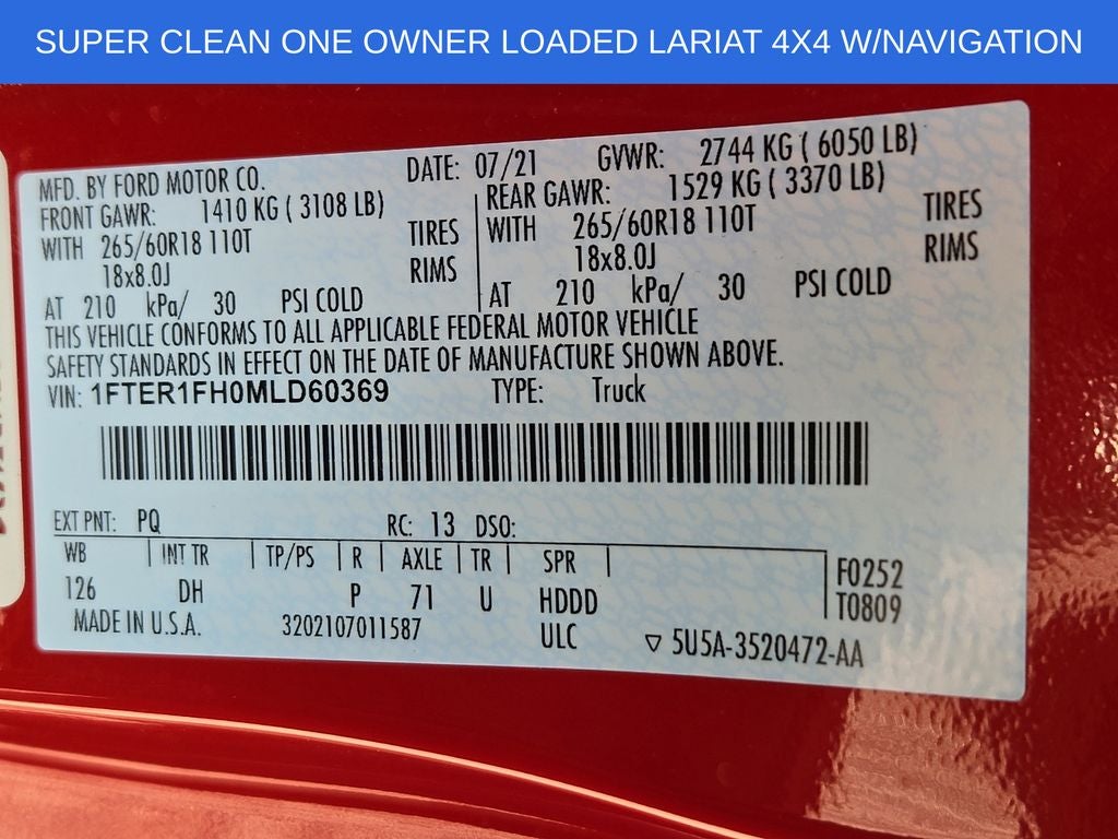 2021 Ford Ranger Lariat