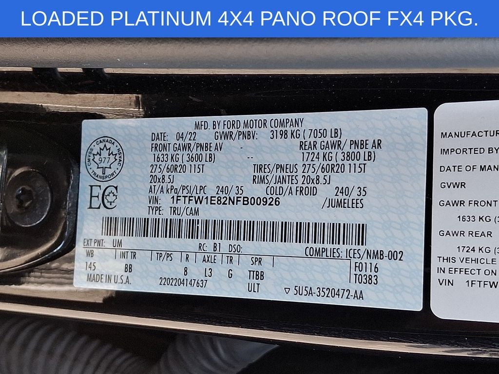 2022 Ford F-150 Platinum