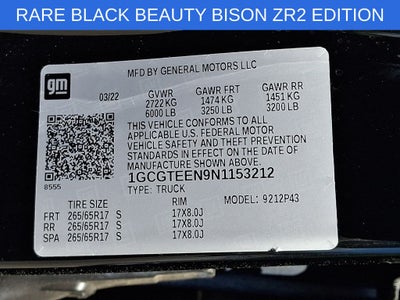 2022 Chevrolet Colorado ZR2 Bison Edition