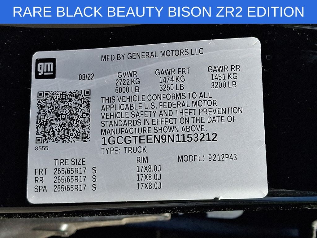 2022 Chevrolet Colorado ZR2 Bison Edition