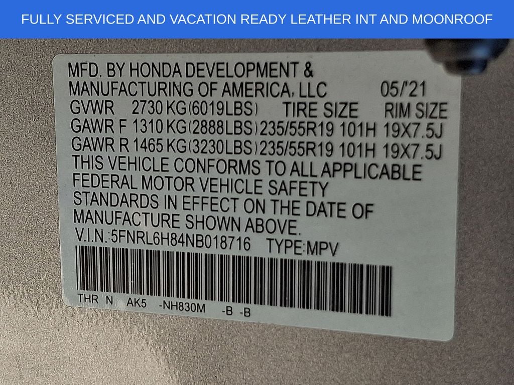2022 Honda Odyssey Touring