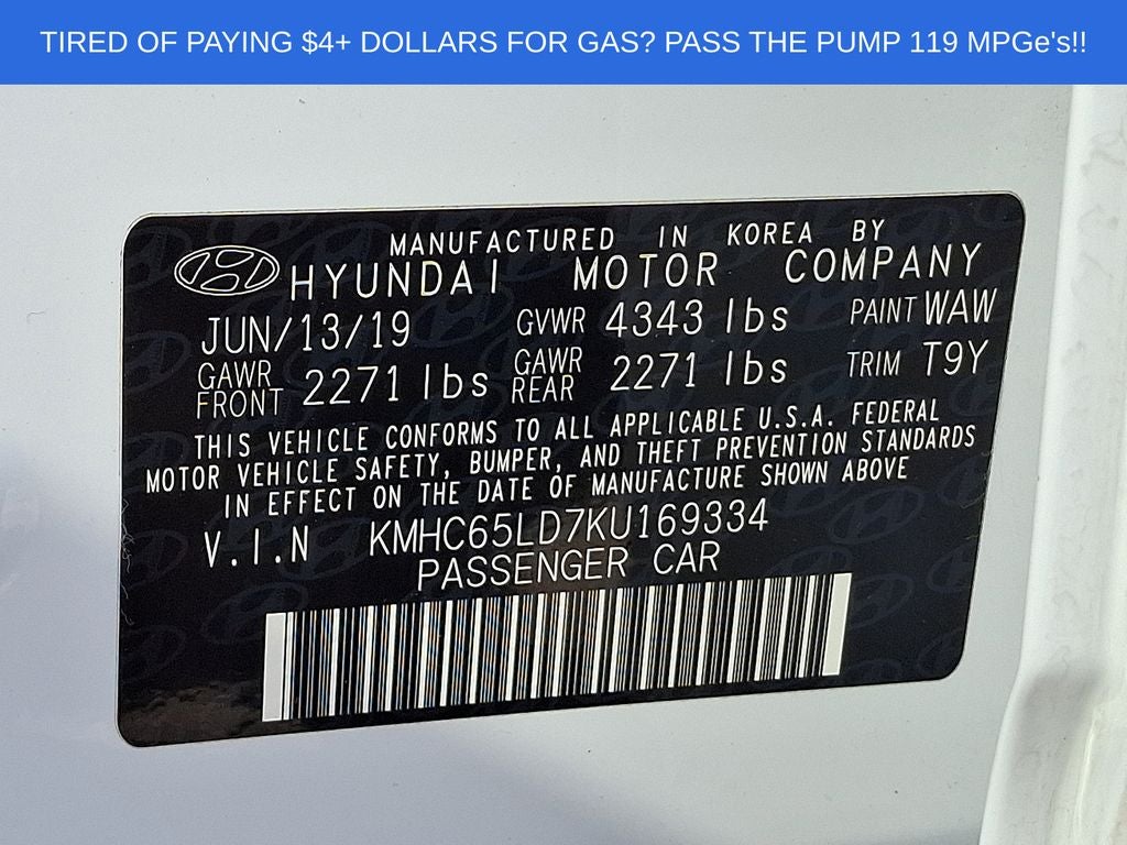 2019 Hyundai Ioniq Plug-In Hybrid Base
